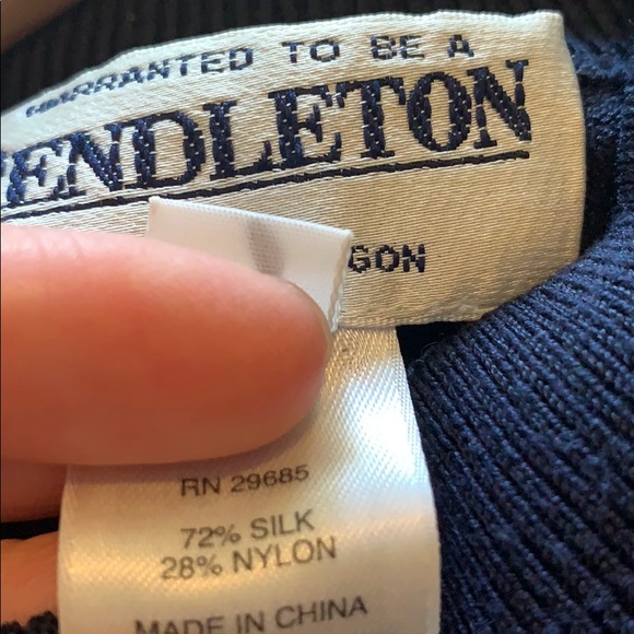 Pendleton Silk Mockneck Top Navy - Picture 3 of 4
